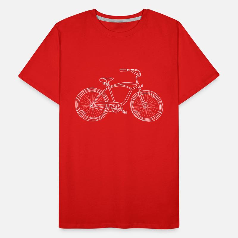 Custom Bicycle Cruiser Illustration Men's Premium Organic T-Shirt
