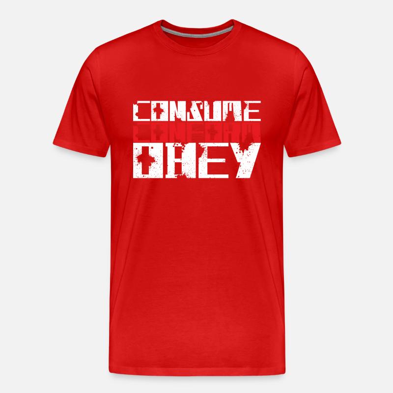 Consume Conform Obey! - Männer Premium Bio T-Shirt - Rot