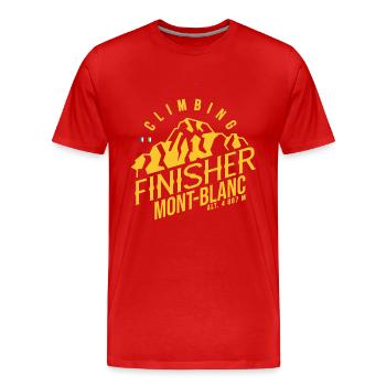 Klettern Finisher Aufstieg Mont Blanc - Männer Premium Bio T-Shirt - Rot - Vorne - Damien (186cm)