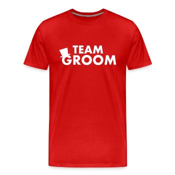 Team groom - Men's Premium Organic T-Shirt - red - Front - Damien (186cm)
