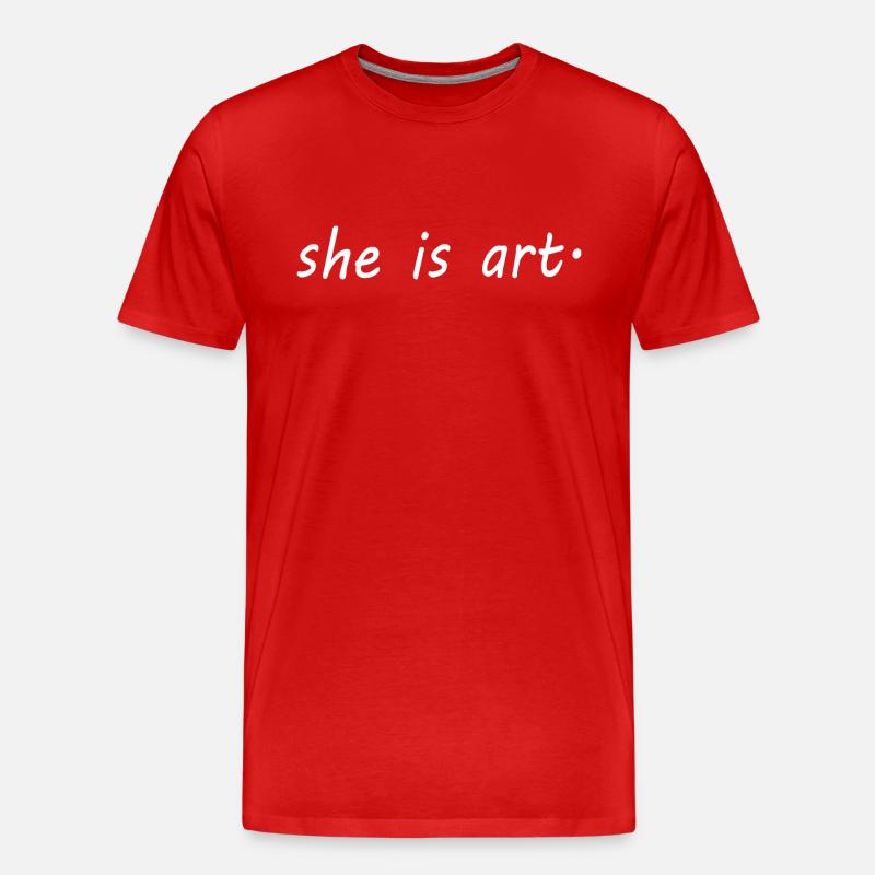 She is art - Männer Premium Bio T-Shirt - Rot