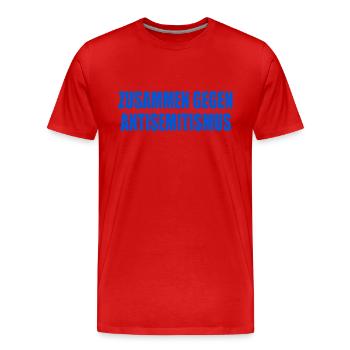 zusammen gegen antisemitismus - Männer Premium Bio T-Shirt - Rot - Vorne - Damien (186cm)