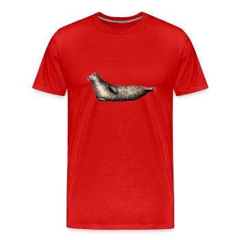 Grau Siegel - Siegel Grau - Grau Phoque - Männer Premium Bio T-Shirt - Rot - Vorne - Damien (186cm)