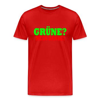 grüne nein danke - Männer Premium Bio T-Shirt - Rot - Vorne - Damien (186cm)