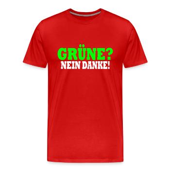 grüne nein danke - Männer Premium Bio T-Shirt - Rot - Vorne - Damien (186cm)