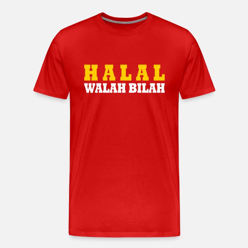Halal walah bilah - Männer Premium Bio T-Shirt - Rot