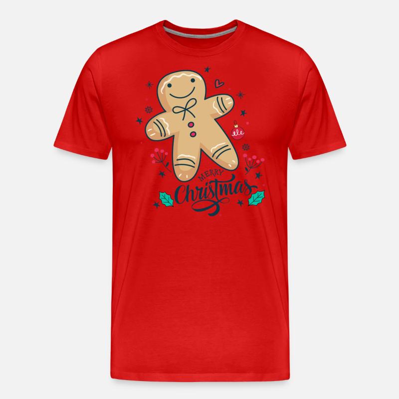 Biscuit de Noël.Joyeux Noël. - T-shirt bio Premium Homme - rouge