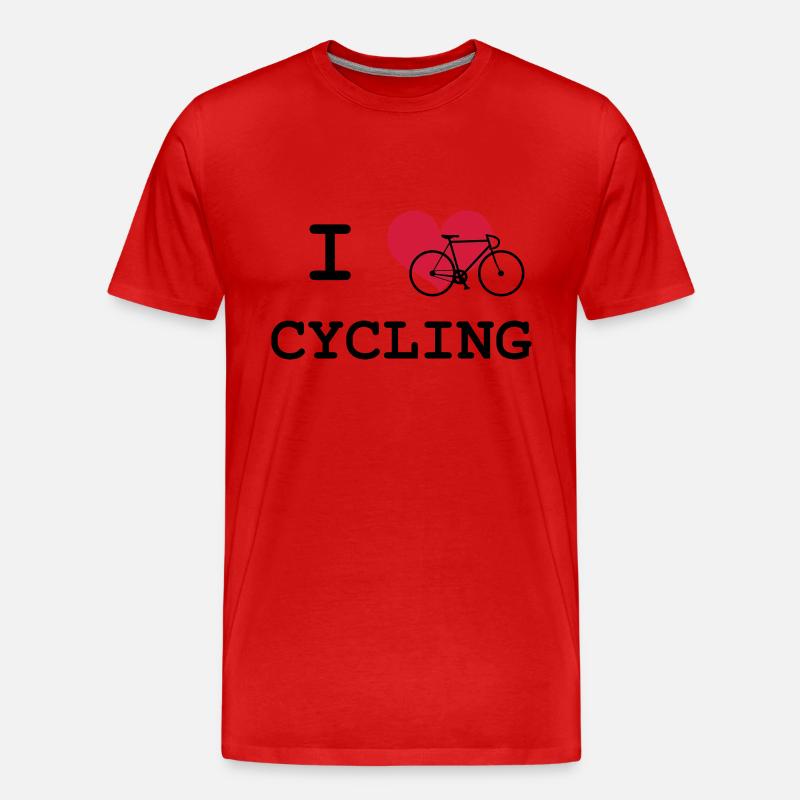 I Love Cycling - Männer Premium Bio T-Shirt - Rot