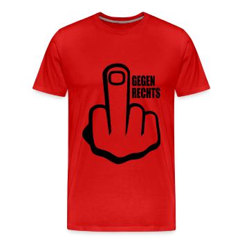 Gegen rechts - Männer Premium Bio T-Shirt - Rot - Vorne - Damien (186cm)