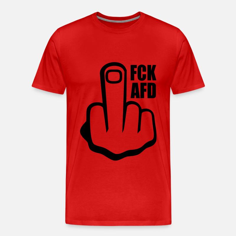 Fck afd Mittelfinger - Männer Premium Bio T-Shirt - Rot