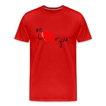 Me love you - Männer Premium Bio T-Shirt - Rot - Vorne - Damien (186cm)