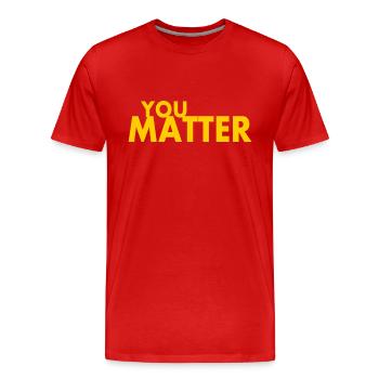 You matter - T-shirt bio Premium Homme - rouge - Devant - Damien (186cm)