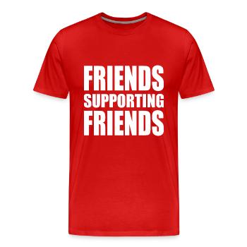 friends supporting friends - Men's Premium Organic T-Shirt - red - Front - Damien (186cm)