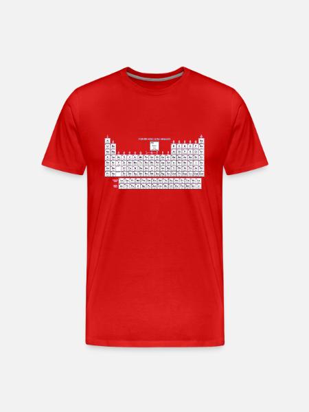 Periodic Table of Elements - Men's Premium Organic T-Shirt - red