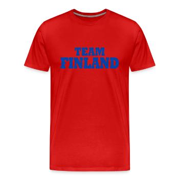 Finlande - T-shirt bio Premium Homme - rouge - Devant - Damien (186cm)