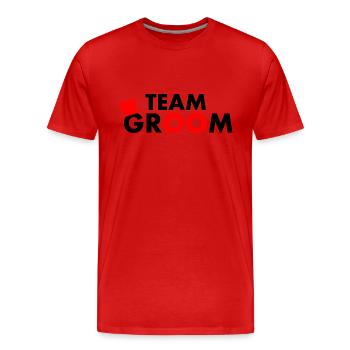 Team groom - Men's Premium Organic T-Shirt - red - Front - Damien (186cm)