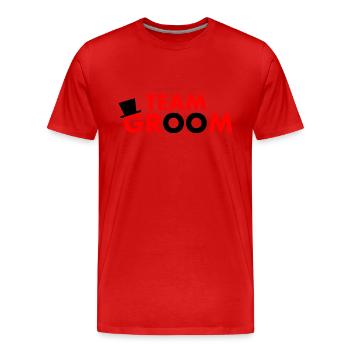 Team groom - Men's Premium Organic T-Shirt - red - Front - Damien (186cm)