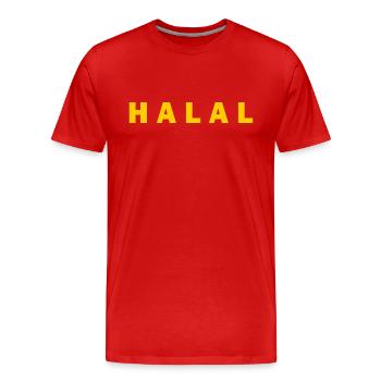 Halal - Männer Premium Bio T-Shirt - Rot - Vorne - Damien (186cm)
