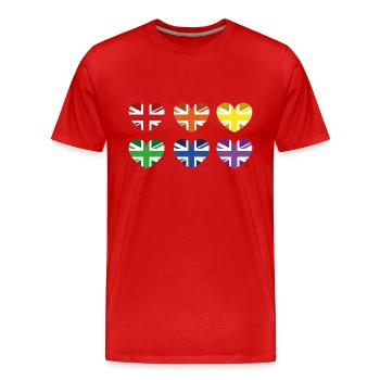 UK RAINBOW FLAG - Men's Premium Organic T-Shirt - red - Front - Damien (186cm)