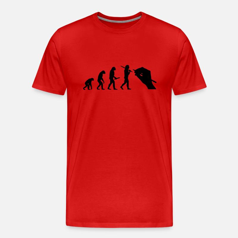 Evolution development progress human artist - Men's Premium Organic T-Shirt - red