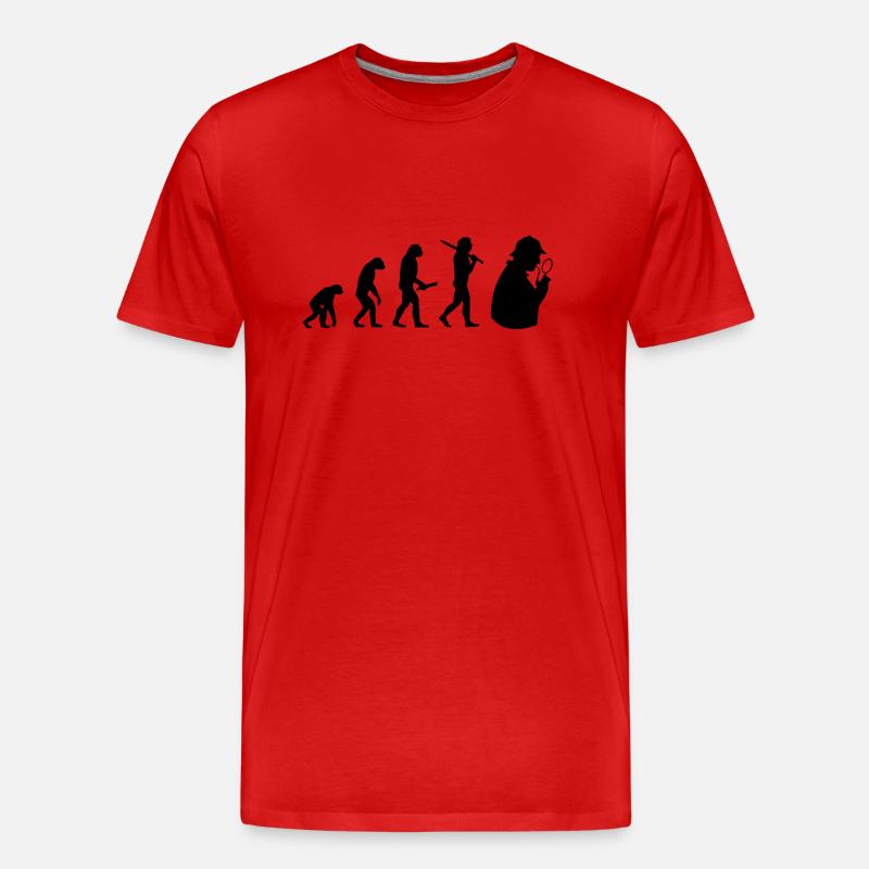 sherlock holmes evolution progress development - Men's Premium Organic T-Shirt - red