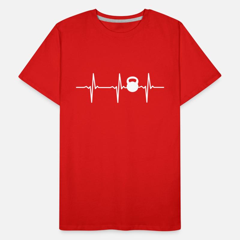 Heartbeat Kettlebell T-shirt bio Premium Homme