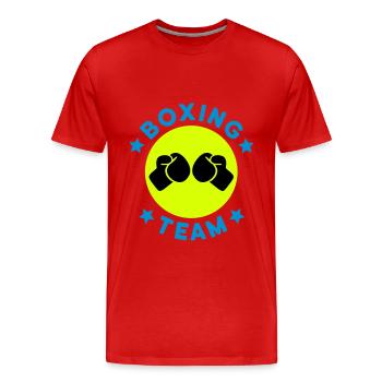 Boxing team (boxing gloves, circle, stars) - Men's Premium Organic T-Shirt - red - Front - Damien (186cm)
