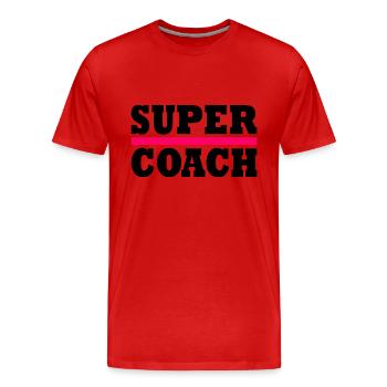 Coach - Men's Premium Organic T-Shirt - red - Front - Damien (186cm)