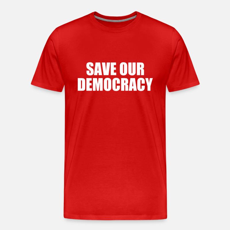Save our democracy - Männer Premium Bio T-Shirt - Rot