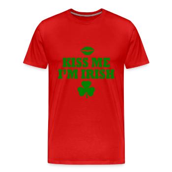 Kiss me im irish - Men's Premium Organic T-Shirt - red - Front - Damien (186cm)