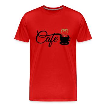 Kaffee - Männer Premium Bio T-Shirt - Rot - Vorne - Damien (186cm)