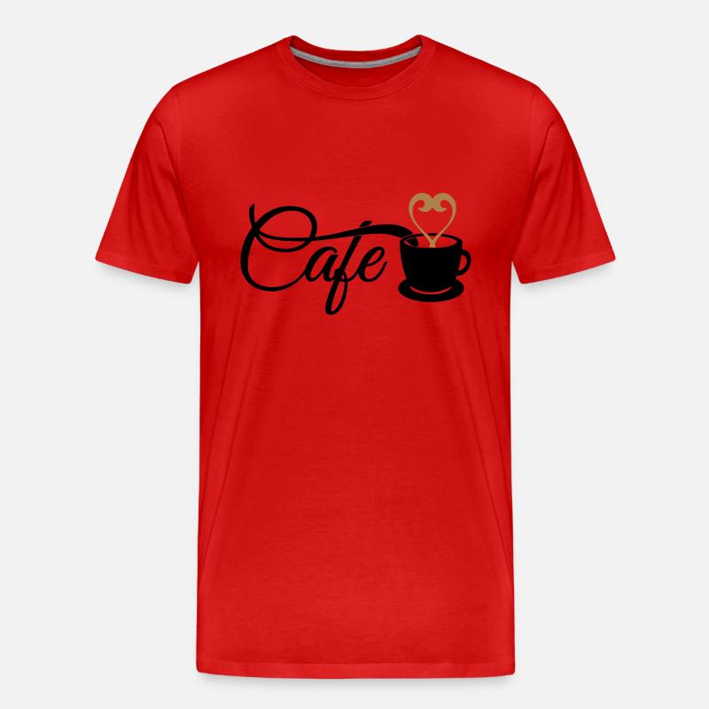 Kaffee - Männer Premium Bio T-Shirt - Rot