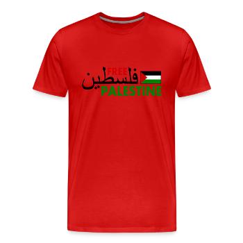 Free palestine فلسطين Palestina - Männer Premium Bio T-Shirt - Rot - Vorne - Damien (186cm)
