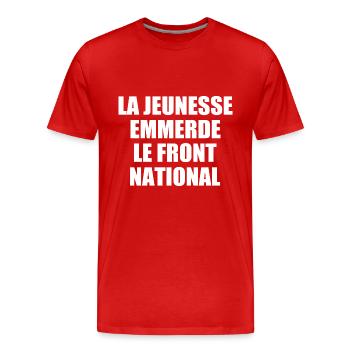 la jeunesse emmerde front national - T-shirt bio Premium Homme - rouge - Devant - Damien (186cm)