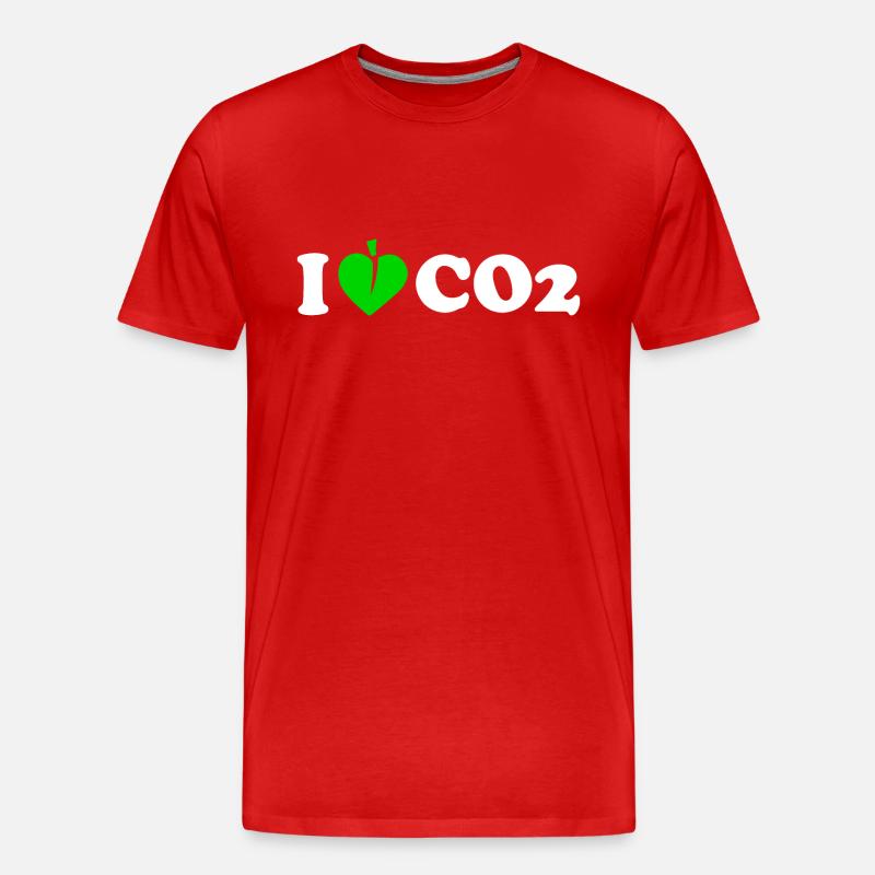 I love co2 - Männer Premium Bio T-Shirt - Rot
