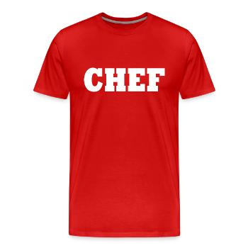 Chef - Männer Premium Bio T-Shirt - Rot - Vorne - Damien (186cm)