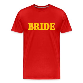 Bride - Men's Premium Organic T-Shirt - red - Front - Damien (186cm)