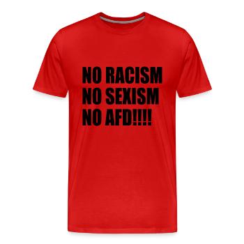 no racism no sexism no afd - Männer Premium Bio T-Shirt - Rot - Vorne - Damien (186cm)