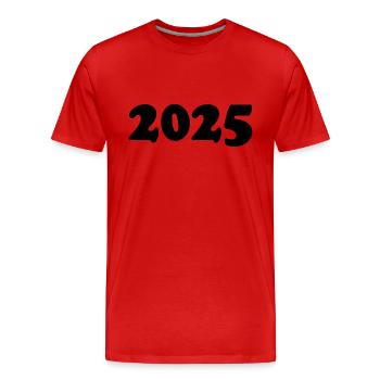 2025 - T-shirt bio Premium Homme - rouge - Devant - Damien (186cm)