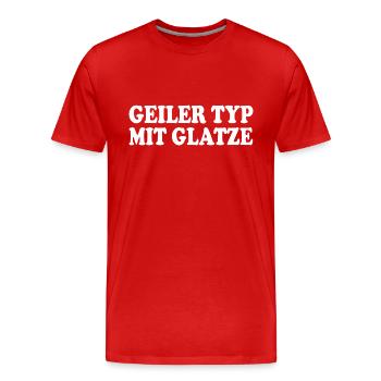 geiler typ mit glatze - Männer Premium Bio T-Shirt - Rot - Vorne - Damien (186cm)