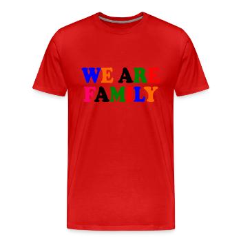 We are family - T-shirt bio Premium Homme - rouge - Devant - Damien (186cm)