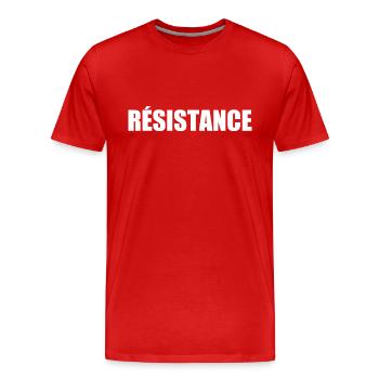 Resistance - Men's Premium Organic T-Shirt - red - Front - Damien (186cm)