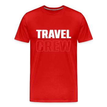 Travel Crew - Männer Premium Bio T-Shirt - Rot - Vorne - Damien (186cm)