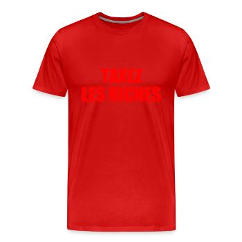 Besteuerung der Reichen - Männer Premium Bio T-Shirt - Rot - Vorne - Damien (186cm)