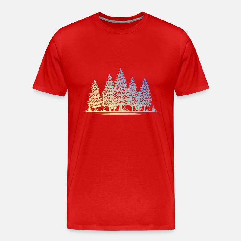 Wald Bäume - Männer Premium Bio T-Shirt - Rot