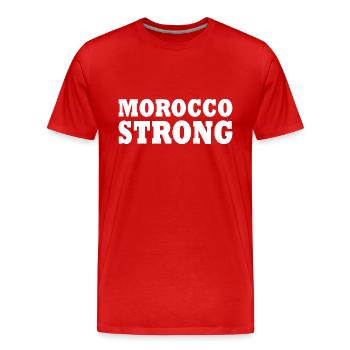 Morocco strong - T-shirt bio Premium Homme - rouge - Devant - Damien (186cm)