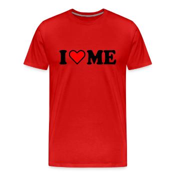 I love me - Männer Premium Bio T-Shirt - Rot - Vorne - Damien (186cm)