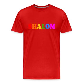 Shalom - T-shirt bio Premium Homme - rouge - Devant - Damien (186cm)
