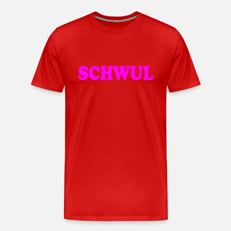 Schwul - Männer Premium Bio T-Shirt - Rot
