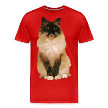 Ragdoll-Katze 1 - Männer Premium Bio T-Shirt - Rot - Vorne - Damien (186cm)